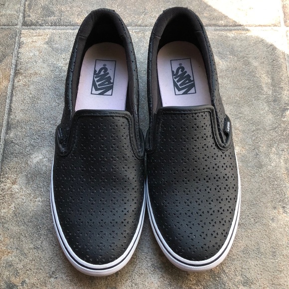 vans floral leather slip on